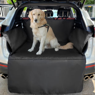 Housse de siège de voiture pour chien en tissu Oxford 600D imperméable Tapis de coffre de voiture Transporteur de voyage pour chien Tapis de coffre SUV pour chiens